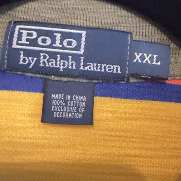 Polo Ralph Lauren Striped Mesh Polo Shirt Mens 90's XXL Multicolor - Picture 6 of 12